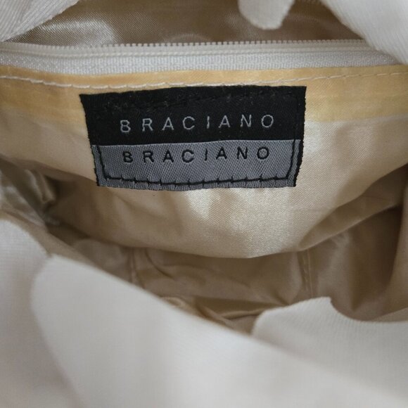 Braciano White Ruffle Bamboo Handle Bag - Picture 5 of 6